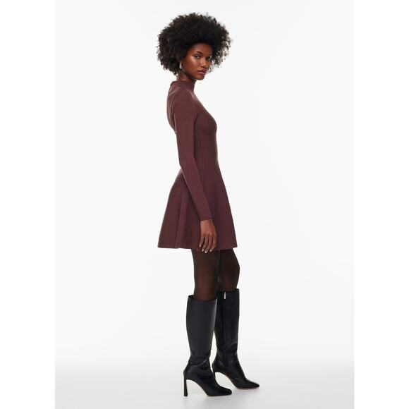 Babaton Sculpt Knit Ambient Dress Rich Maroon Medium Holiday Party Classic NWT - Picture 4 of 15